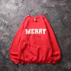 GILDAN トレーナー　スウェット　MERRY レッド
