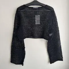ZARA クロップド丈 メッシュニット クロシェニットトップス