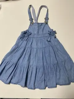 美品　anyfam 130 デニムジャンバースカート