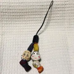 ひょっとこ　おかめちゃんストラップ　美品