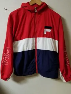 美。FILAレディース大きめナイロンジャンパーフード付き