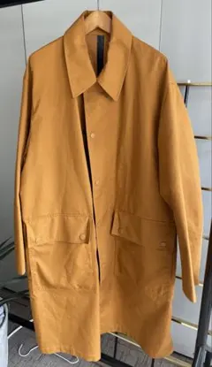 ユニクロU ステンカラーコート ブロックテック　オレンジ　L