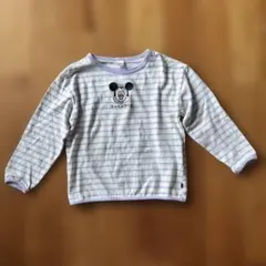 ミッキーマウス ストライプ 長袖カットソー 120