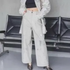 jeanasis ハクプリントデニムパンツ　Mのサムネイル
