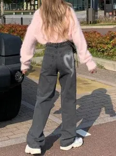 GRL グレイル★ハートポイントデニムパンツ[gn177]★ブラック