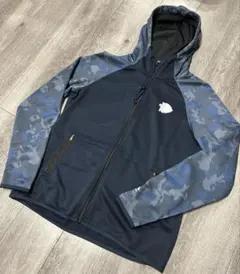 西武ライオンズ　パーカーMajestic 迷彩Lサイズ ネイビー カモフラ