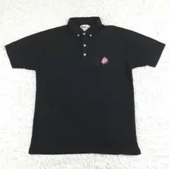 Cph/Golf キャプテンズヘルムゴルフ 半袖ポロシャツ 黒/赤ロゴ サイズL