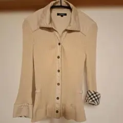 BURBERRY LONDON、 長袖 リブニット カーディガン サイズ2のサムネイル