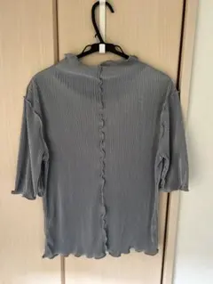 2wayメロープリーツハイネック5分袖トップス