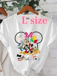 【L】ディズニー Tシャツ ホワイト　ペア　お揃い　まとめ売り　ミッキー　ミニー