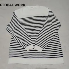 GLOBAL WORK ストライプ春ニット M
