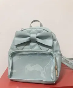 ザッカマート 痛バッグ リボンキルティングリュック サックス