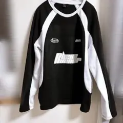 Rider Runner ブラック×ホワイト ロゴ トレーナー