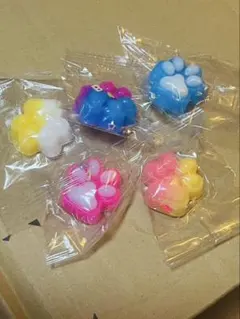 肉球 スクイーズ もちもち ぷにぷに カラフル 5個セット