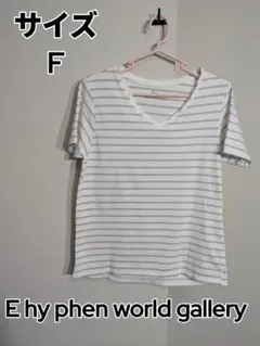 E hy phen world gallery ストライプ Tシャツ サイズF