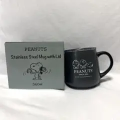 PEANUTS フタ付きステンレスマグ 블랙