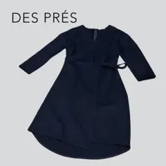 【DES PRÉS】 デプレ　ワンピース　膝丈　紺　Mサイズ