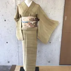 新品未使用 袷 色無地 小紋 正絹 一つ紋入り 裏葉柳 お茶会 普段着 お稽古着 新品未使用 袷 色無地 小紋 正絹 一つ紋入り 裏葉柳 お茶会 普段着