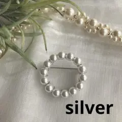 Ｙタンバリン　サークル　ブローチ　パール　冠婚葬祭　卒業式卒園式　入学式入園式