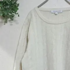 【アーバンリサーチ】ケーブルニットセーター アイボリー　ウール　カシミヤ