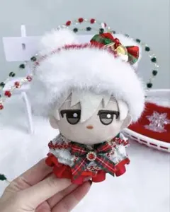 【クリスマス限定】10cm ちびぐるみ ぬい服 帽子 小熊モチーフ