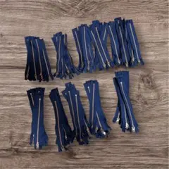ファスナー16㎝100本セットネイビーゴールド金具YKKまとめ売りハンドメイド