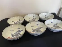【時代物】有田焼 伊万里焼 古伊万里 金彩 なます皿 6枚 A4139のサムネイル