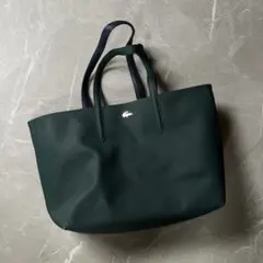 Lacoste ラコステ　ダークグリーン ネイビー　トートバッグ　リバーシブル