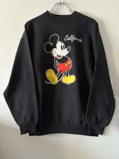 ディズニー　スウェット　ミッキー　黒　アメリカ製　L