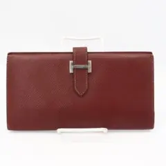 HERMES エルメス ベアン デュプリ 長財布 エプソン レッド 送料無料 
