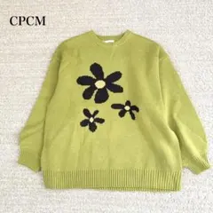 CPCM お花ジャガードBIGニット ボリュームスリーブ ゆったり フェミニン