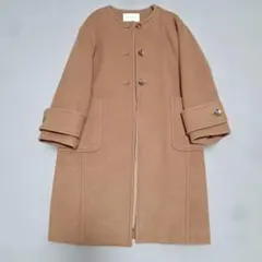 スピックアンドスパン ノーカラー ロングコート