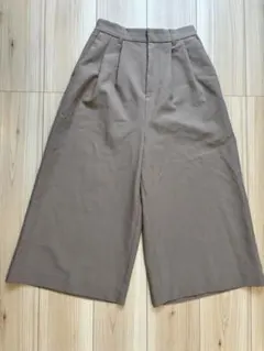 レディース ワイドパンツ ガウチョパンツ ブラウン