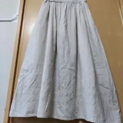 サマンサモスモス SM2 ナチュラル綿麻 レース ロングスカート