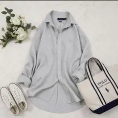 美品✨現行QRタグ　Polo Ralph Lauren リネンシャツ グレー　Mのサムネイル
