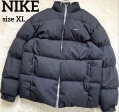 ✨美品✨ナイキ NIKE 肉厚ダウンジャケット 刺繍ロゴ スウォッシュ 黒 XL