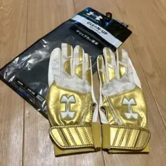 新品 アンダーアーマー バッティンググローブ YLG 20-21cm ゴールド