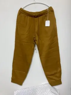 裏起毛ニットジョガーパンツ　キャメルブラウンLL