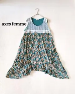 森ガール アクシーズファム レース タック 変形チュニック ワンピース 美品