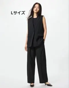 ユニクロ　タックワイドパンツ 丈長め　股下補正あり　M