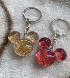 ミッキーマウス キラキラキーホルダー 2個セット☆3月末までの出品☆