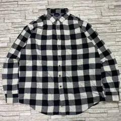 Croft&Barrow フランネルシャツ ブラックホワイト チェック USA