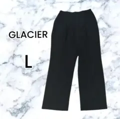 【GLACIER】ブラック スラックス らくらくパンツ Lサイズ