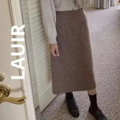 LAUIR バックゴムタイトロングスカート （チェックライトブラウン）のサムネイル