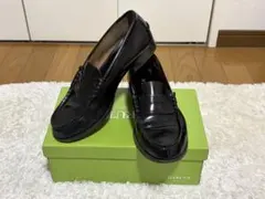 HARUTA ブラックレザー ローファー 26cm