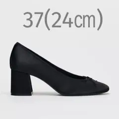 ZARA サテン風リボンシューズ　37(24㎝)