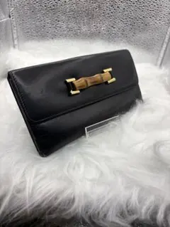 ✨美品✨GUCCIグッチバンブー装飾 ブラック 長財布のサムネイル