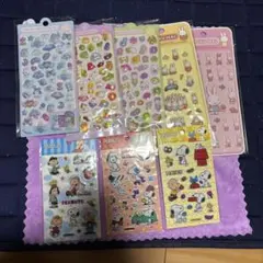 ぷくぷくシール スヌーピー うさぎ シール 8点セット まとめ売り