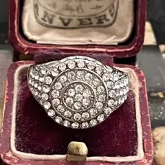 英国　イギリス　ヴィンテージ　ラウンド　銀色　シルバー　指輪　リング　25号