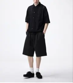 【平日限定価格】 GU パフスウェットバギーショーツ 黒 ブラック Sサイズのサムネイル